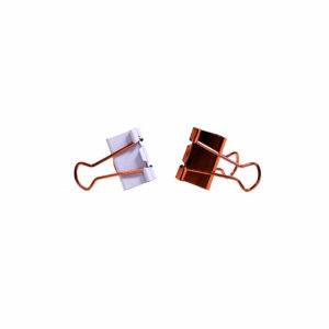 BD-2503 –Clips Mariposa - Para Papel- 25mm - Blanco Y Rosa Dorado - Blister C/6 Unid