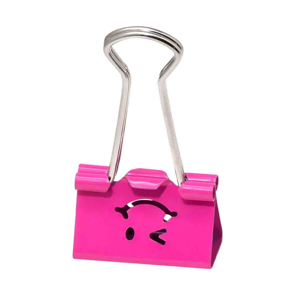 BD-2502 | Clips Mariposa - Para Papel - Emoji - 25mm - Neon - Blister C/6 Unid