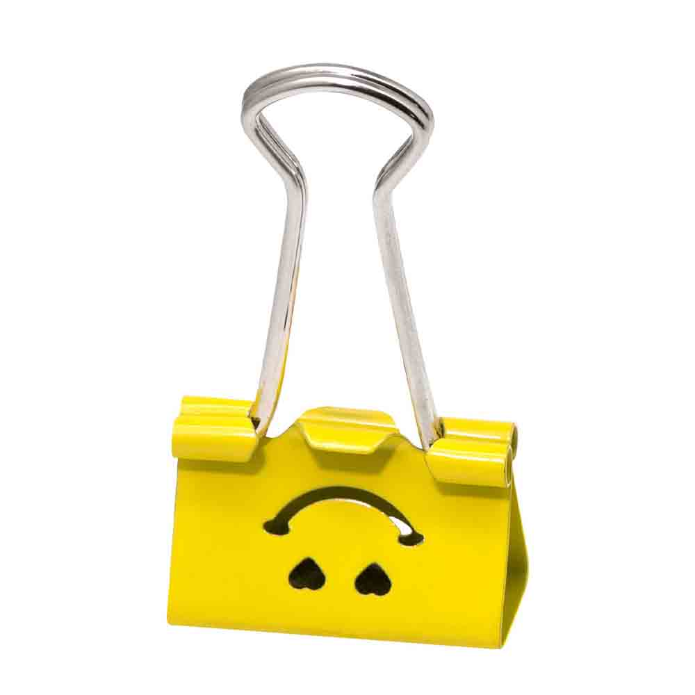BD-2502 | Clips Mariposa - Para Papel - Emoji - 25mm - Neon - Blister C/6 Unid - Imagen 2