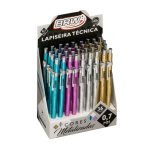 BRW-LP-0736 – Portaminas técnico / 0,7 mm / Colores Metálicos / Empaque C/36 unid.