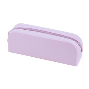 ET-0801 – Estuche rectangular de silicona | Color: lila pastel | 1 cierre | 1 unidad