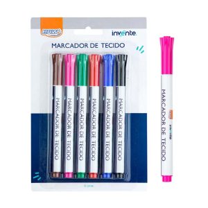 CA-0022 – Marcador para tela | 6 colores | Blíster C/6 Unid 
